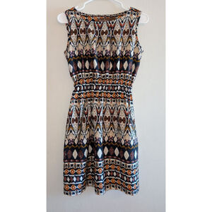Speed Control Mini Dress S Black Beige Geometric Print, Women's